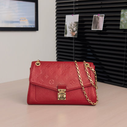 Pre-Owned Louis Vuitton Saint Germain Bag Red with Gold Hardware