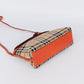Pre-Owned Burberry Vintage Check Shoulder Bag with Orange Leather