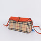 Pre-Owned Burberry Vintage Check Shoulder Bag with Orange Leather