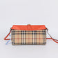 Pre-Owned Burberry Vintage Check Shoulder Bag with Orange Leather