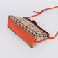 Pre-Owned Burberry Vintage Check Shoulder Bag with Orange Leather