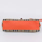 Pre-Owned Burberry Vintage Check Shoulder Bag with Orange Leather
