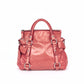 Pre-Owned Miu Miu Leather Shoulder Bag Red with Silver Hardware