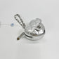Pre-Owned Chanel 25B Silver Heart Charm Pouch
