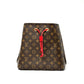 Pre-Owned Louis Vuitton Monogram Bucket Bag with Red Trim