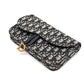 Pre-Owned Dior Saddle Bag Medium Oblique Canvas with Gold Hardware