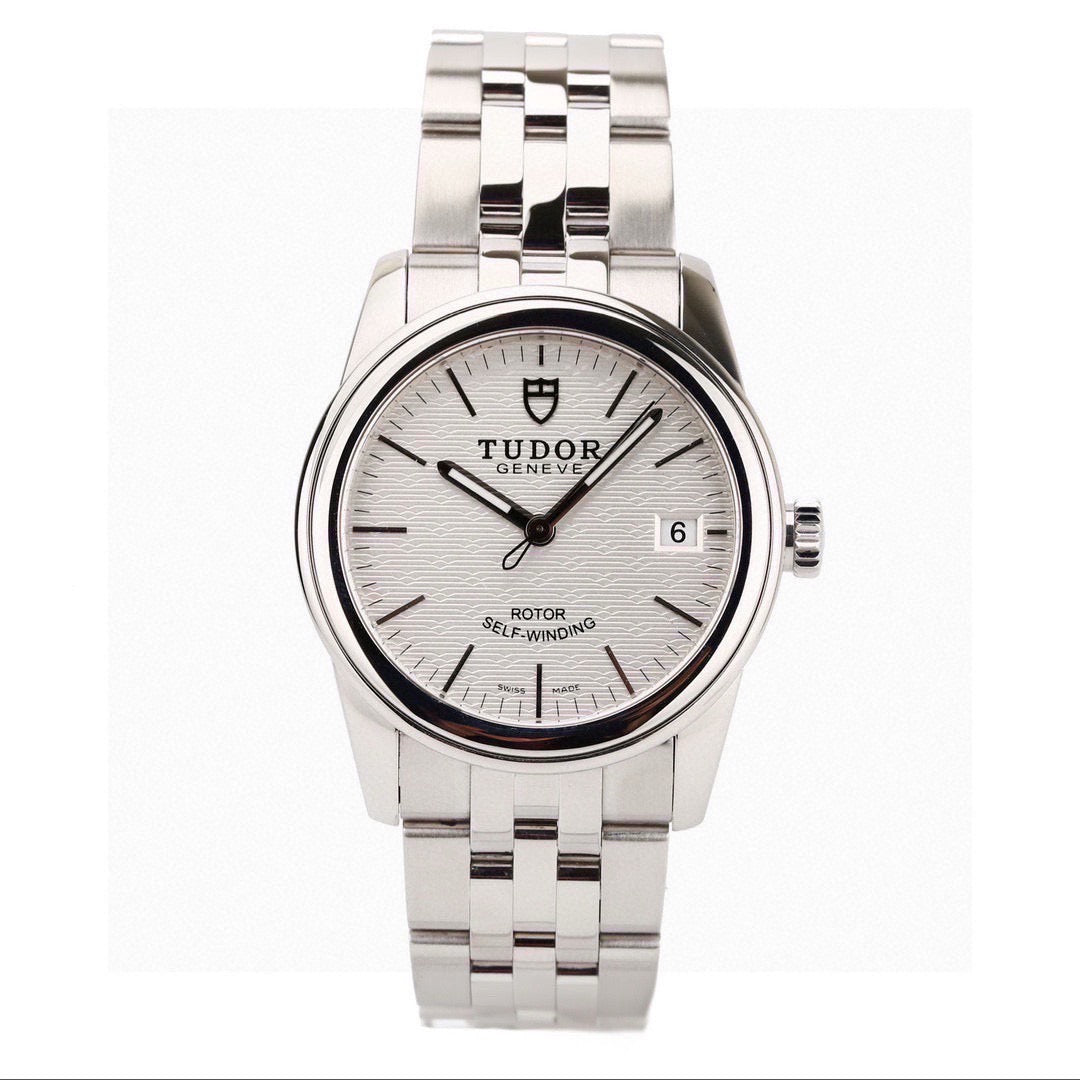 ✨Pre-Owned TUDOR Glamour Date 36mm Silver Dial Watch 🖤 | Automatic | M55000-0003 💫