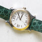 ✨Pre-Owned CHOPARD Happy Sport 36mm Quartz Watch 💎 | 18k Rose Gold & Steel | Floating Diamonds | Green Strap | 278582-6001 💫