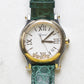✨Pre-Owned CHOPARD Happy Sport 36mm Quartz Watch 💎 | 18k Rose Gold & Steel | Floating Diamonds | Green Strap | 278582-6001 💫