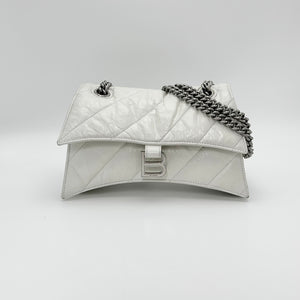 Pre-Owned Balenciaga Crush Small Chain Bag White with Silver Hardware
