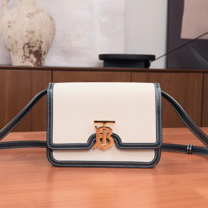 Pre-Owned Burberry TB Bag Canvas with Leather