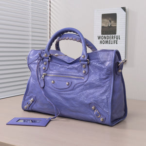 Pre-Owned Balenciaga Le City Medium Bag Purple with Silver Hardware