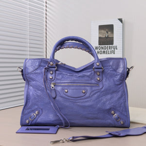 Pre-Owned Balenciaga Le City Medium Bag Purple with Silver Hardware