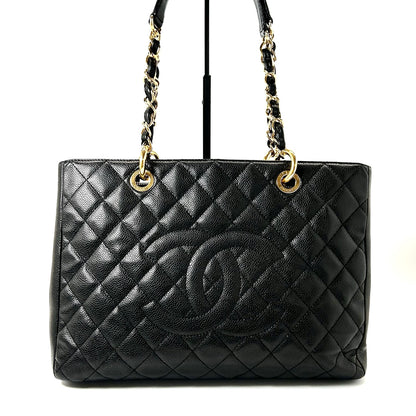 Pre-Owned Chanel Grand Shopping Tote (GST) Black Caviar with Gold Hardware