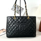Pre-Owned Chanel Grand Shopping Tote (GST) Black Caviar with Gold Hardware