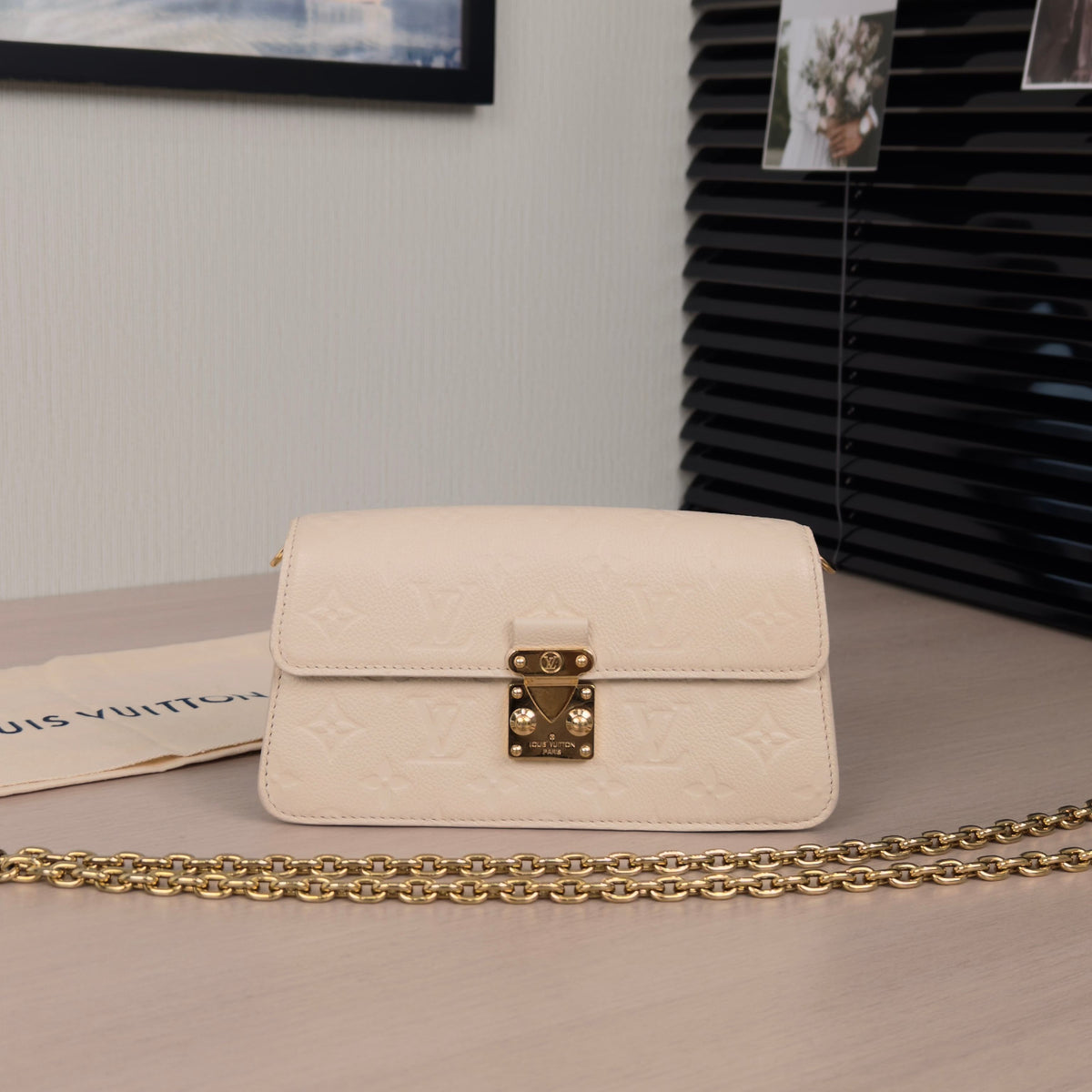 Pre-Owned Louis Vuitton Wallet on Chain Metis Bag Cream with Gold Hardware