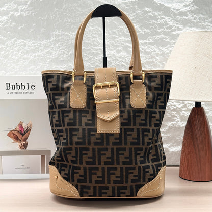 Pre-Owned Fendi Zucca Bucket Tote Bag