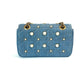 Pre-Owned Gucci GG Marmont 22 Bag Blue Denim with Gold Hardware and Pearls
