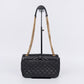 Pre-Owned Saint Laurent Black Leather Messenger Bag with Gold Hardware