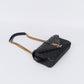 Pre-Owned Saint Laurent Black Leather Messenger Bag with Gold Hardware