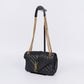 Pre-Owned Saint Laurent Black Leather Messenger Bag with Gold Hardware