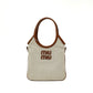 Pre-Owned Miu Miu Ivy Mini Canvas & Leather Tote Bag