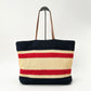 Pre-Owned Miu Miu Raffia Color-Block Woven Tote Bag