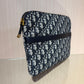 Pre-Owned Dior Oblique Clutch Bag Blue Canvas