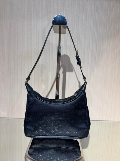 Pre-Owned Louis Vuitton Y2K Limited Edition Mini Croissant Bag Satin Black