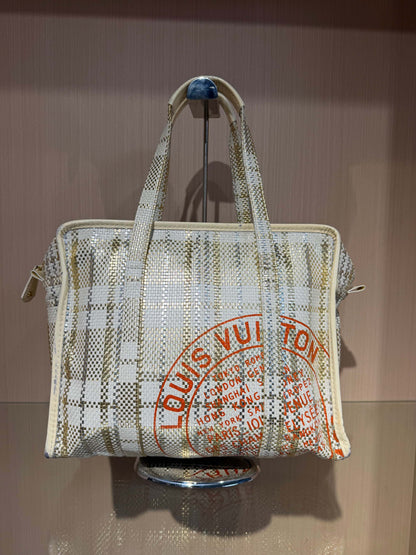 Pre-Owned Louis Vuitton Limited Edition Monogram Stripe Woven Bag