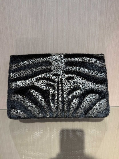 Pre-Owned Fendi Baguette Bag Mink Fur with Sequins