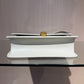 Pre-Owned Saint Laurent Le Carre Bag White Calfskin with Gold Hardware