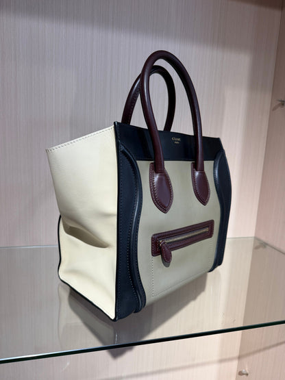 Pre-Owned Celine Luggage Tote Bag Tri-Color