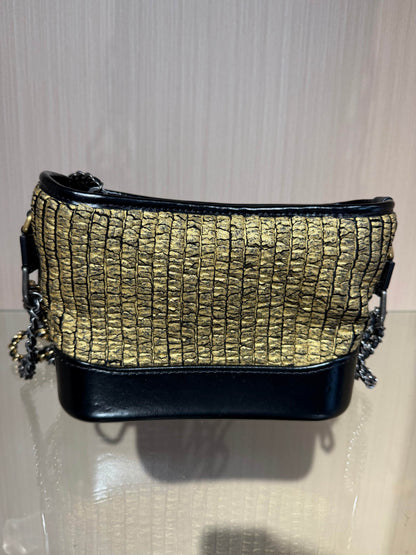 Pre-Owned Chanel Gabrielle Small Hobo Bag Gold with Dust Bag