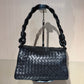 Pre-Owned Bottega Veneta Intrecciato Twist Shoulder Bag Black