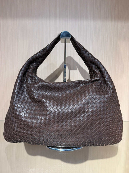 Pre-Owned Bottega Veneta Intrecciato Monk Bag Medium Ebony