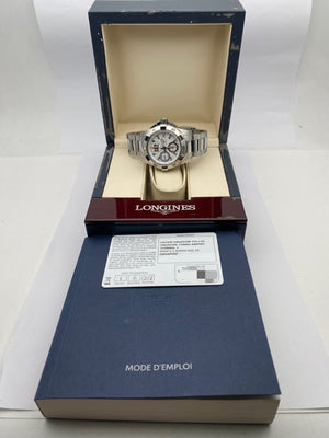 ✨Pre-Owned LONGINES HydroConquest Chronograph 41mm White Dial ⏱️ | Automatic | Full Set 2017 | L3.651.4.16.6 💫