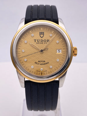✨Pre-Owned TUDOR Glamour Date Diamond Champagne Dial 36mm Watch ✨ | Two-Tone Gold/Steel | M55003-0068 💫