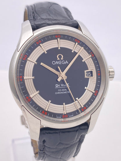 ✨Pre-Owned OMEGA De Ville Hour Vision 41.5mm Black Dial Watch 🖤 | Red Track | Calibre 8500 | 431.33.41.21.01.001 💫